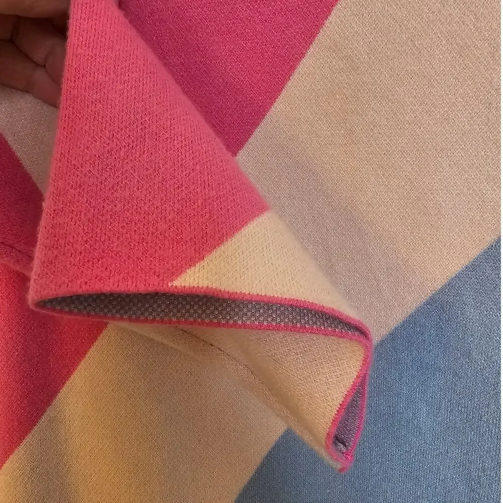 Fate Anthropologie Colorblock Striped Mock Neck Sweater